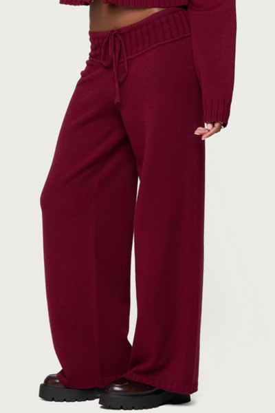 Edikted Russell Straight Leg Knit Pants