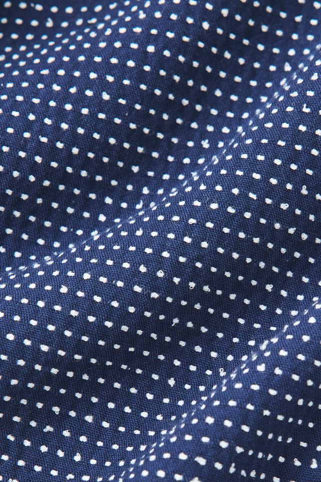 Chemise UO à col camp boutonnée texturée à pois suisses #3