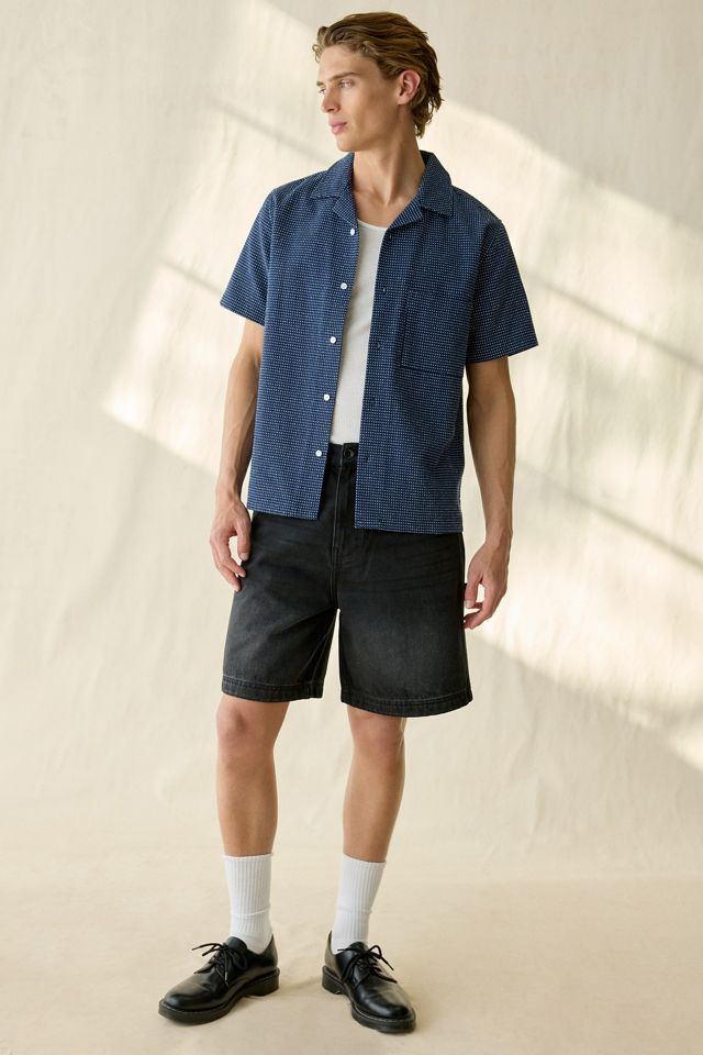 Chemise UO à col camp boutonnée texturée à pois suisses #4