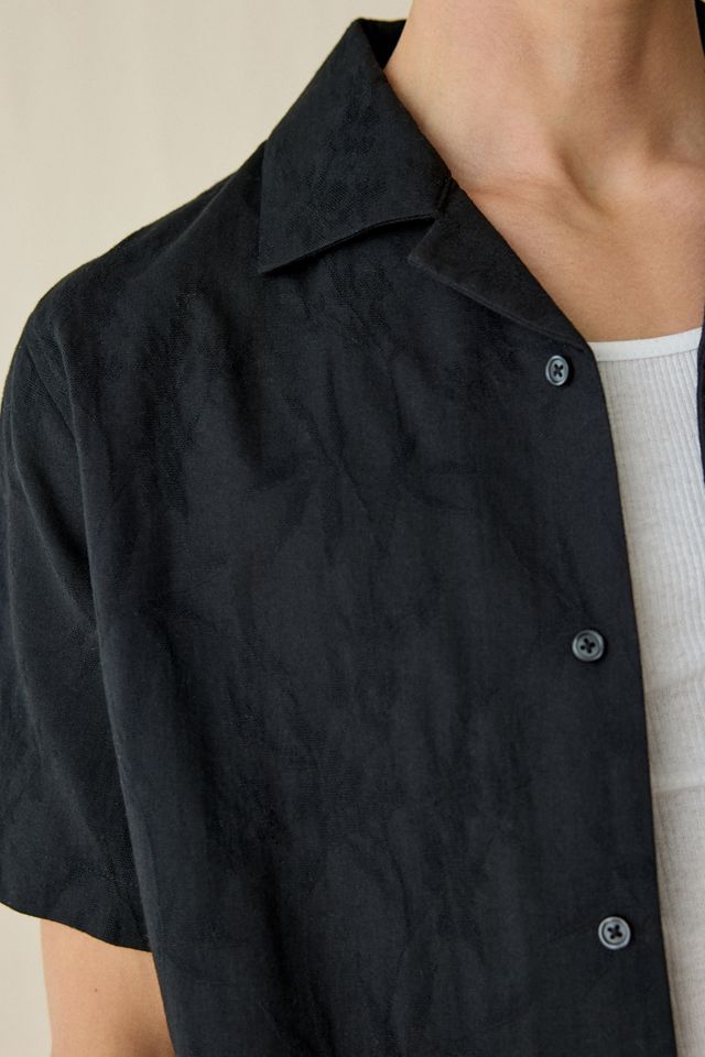 UO Tropical Tonal Embroidery Camp Collar Resort Shirt #2