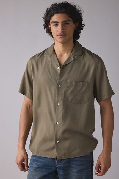 UO Smooth Washed Tencel Camp Collar Resort Shirt