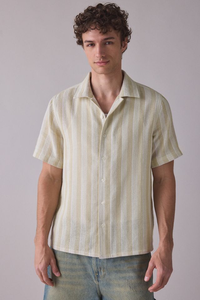 Chemise camp UO à larges rayures texturées #1