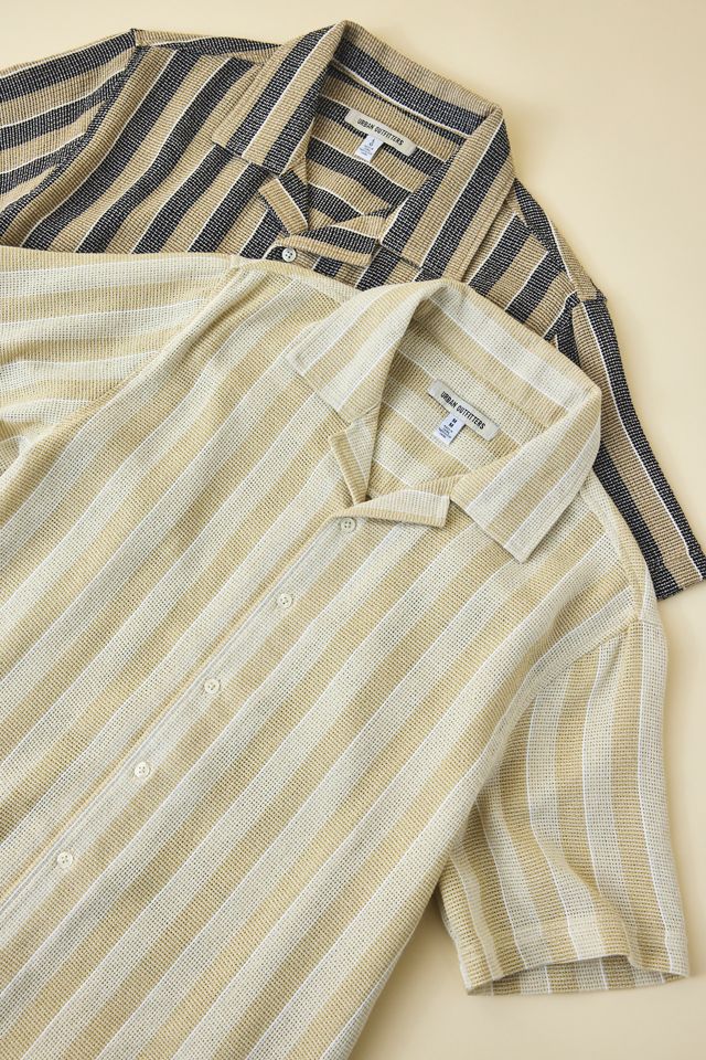 Chemise camp UO à larges rayures texturées #5