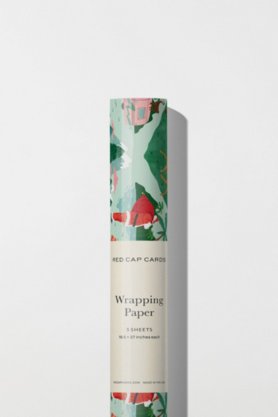 Red Cap Santa Camper Holiday Wrapping Paper