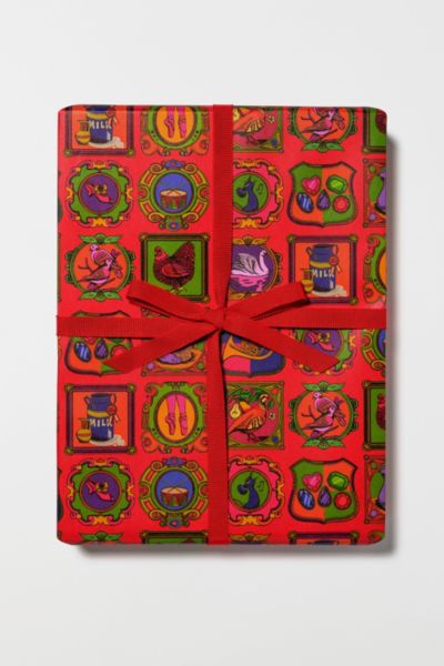 Red Cap 12 Days of Christmas Wrapping Paper