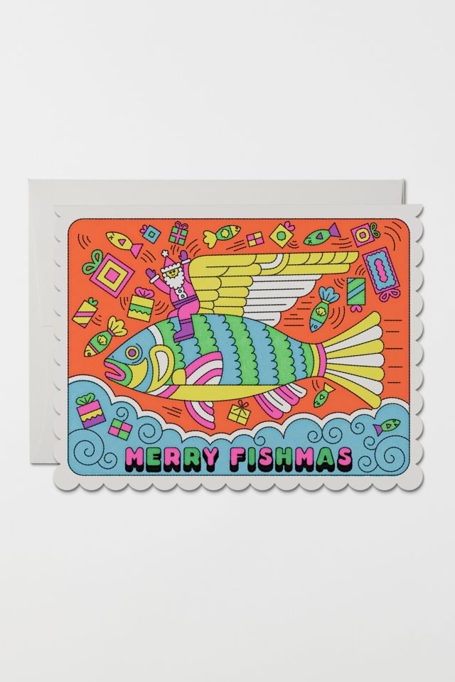 Red Cap Merry Fishmas Holiday Card