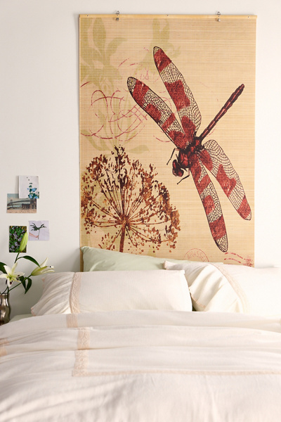 Lotus Blossom Bamboo Cordless Window Shade in Red at Urban Outfitters