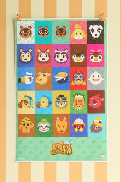 Affiche d'icônes de personnages Animal Crossing New Horizons