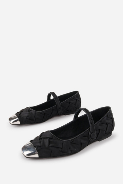 Intentionally Blank Ribbons Satin Braided Mary Jane Flat