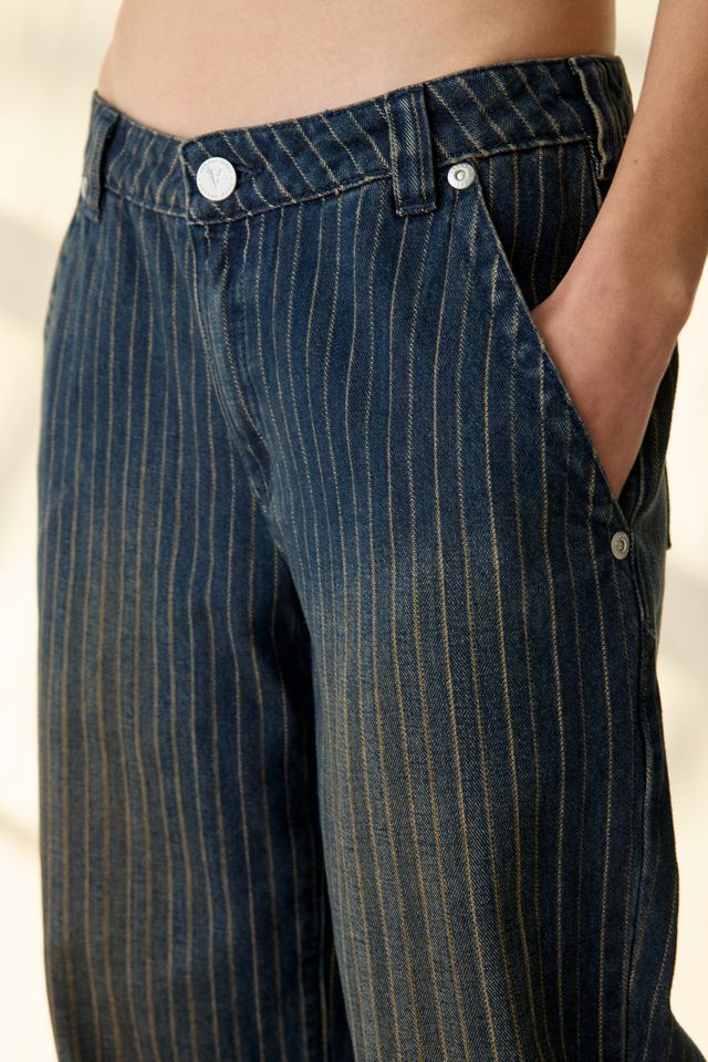 Abrand 99 Pinstripe Mega Baggy Low-Rise Jeans #4