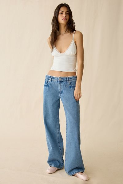 Abrand 99 Lace Trim Low-Rise Baggy Jeans