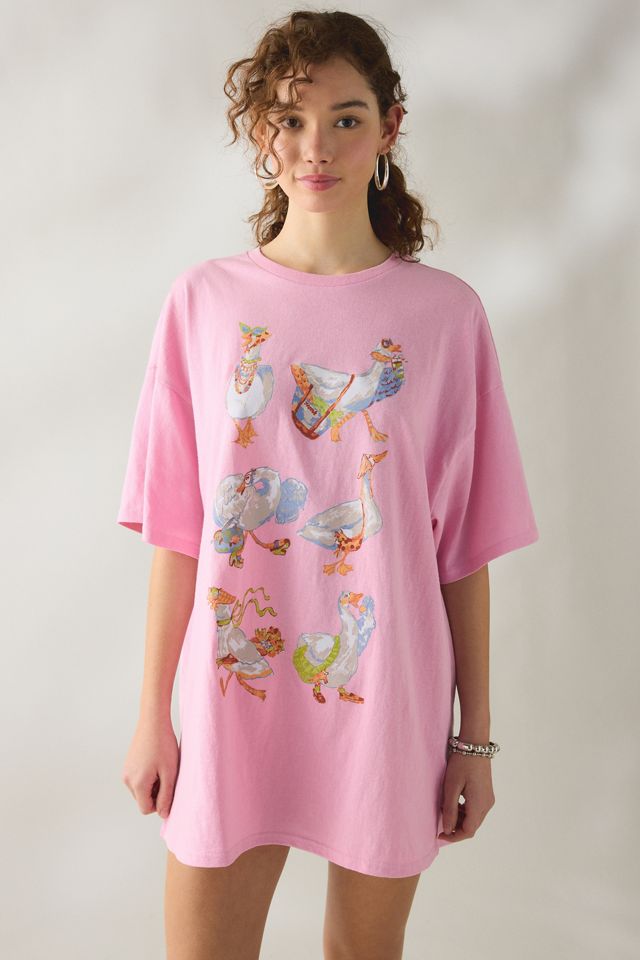 Robe t-shirt surdimensionnée à graphique Sweet Springtime #1