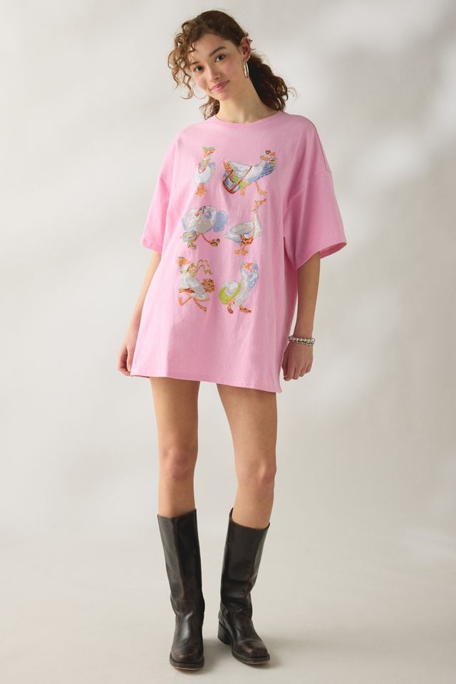 Robe t-shirt surdimensionnée à graphique Sweet Springtime #4