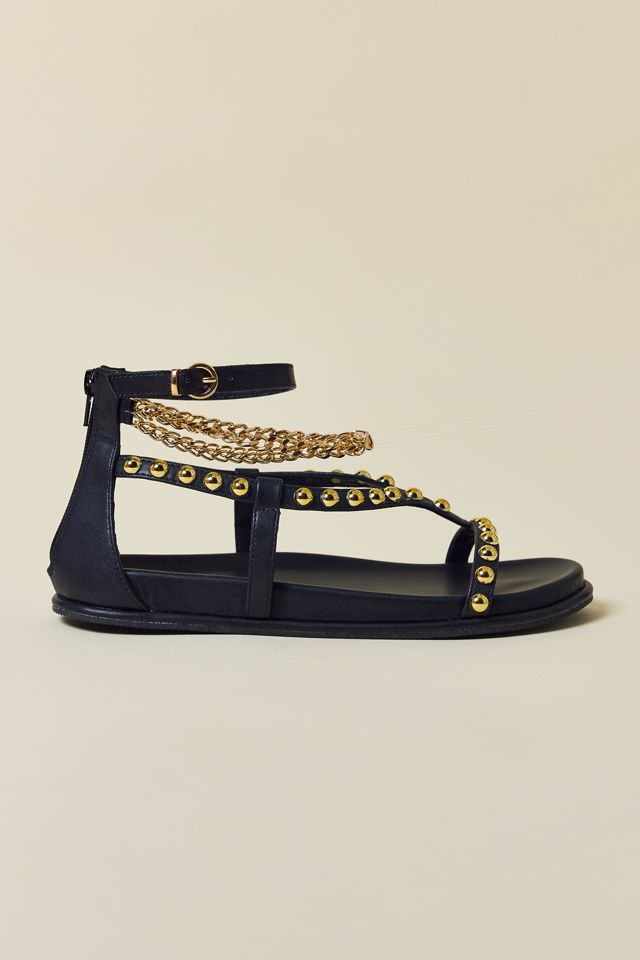 Azalea Wang Gattaca Gold Studded Sandals #1