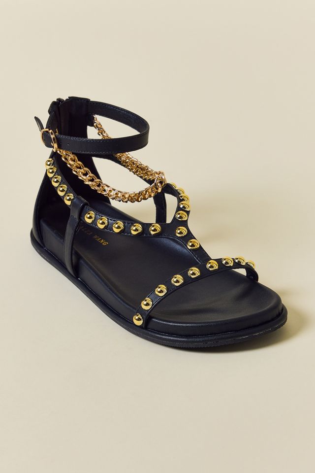 【@sayatanlda】txt Azalea Wang Gattaca Gold Studded Sandals | Urban Outfitters
