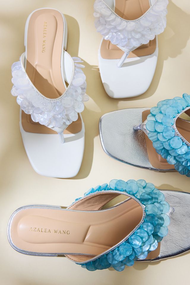 Azalea Wang Pearlia Paillette Thong Sandals #1