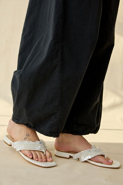 Azalea Wang Pearlia Paillette Thong Sandals