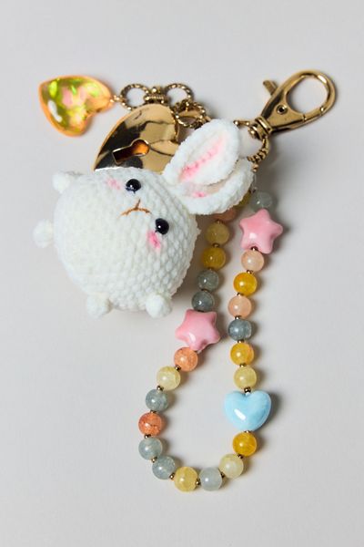 Crochet Bunny Charm Keychain