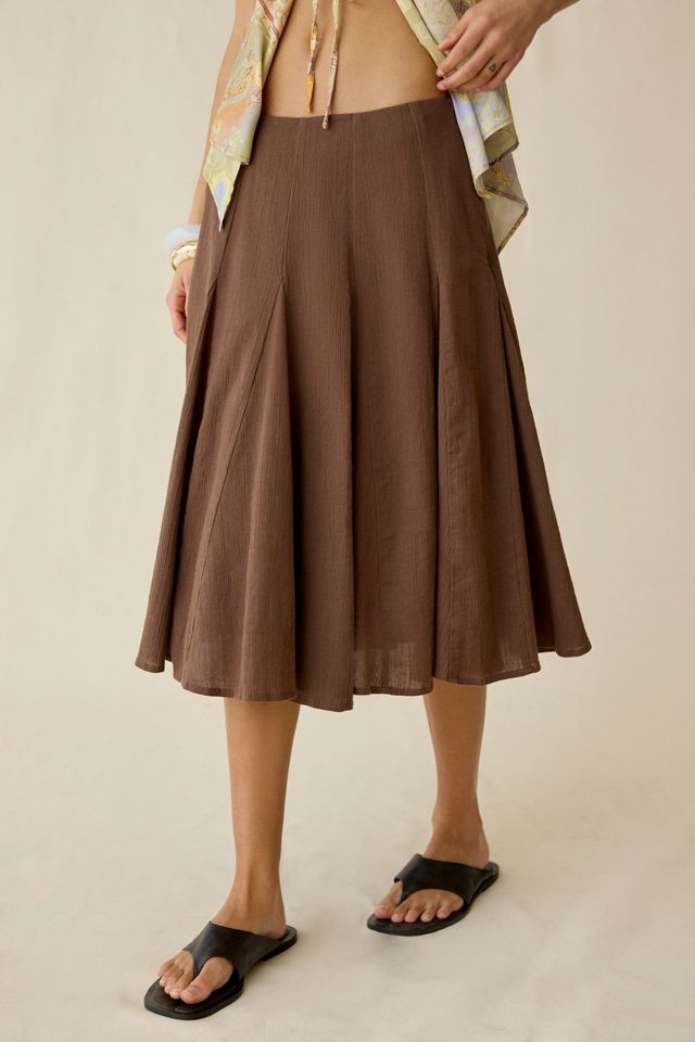 Kimchi Blue Lorelai Textured Cotton Midi Skirt #1