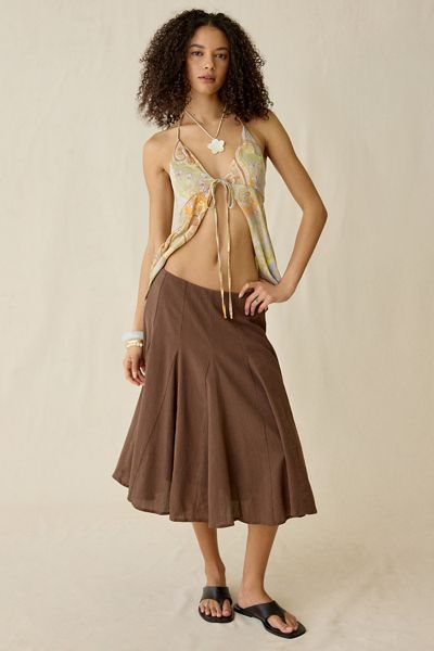 Kimchi Blue Lorelai Textured Cotton Midi Skirt
