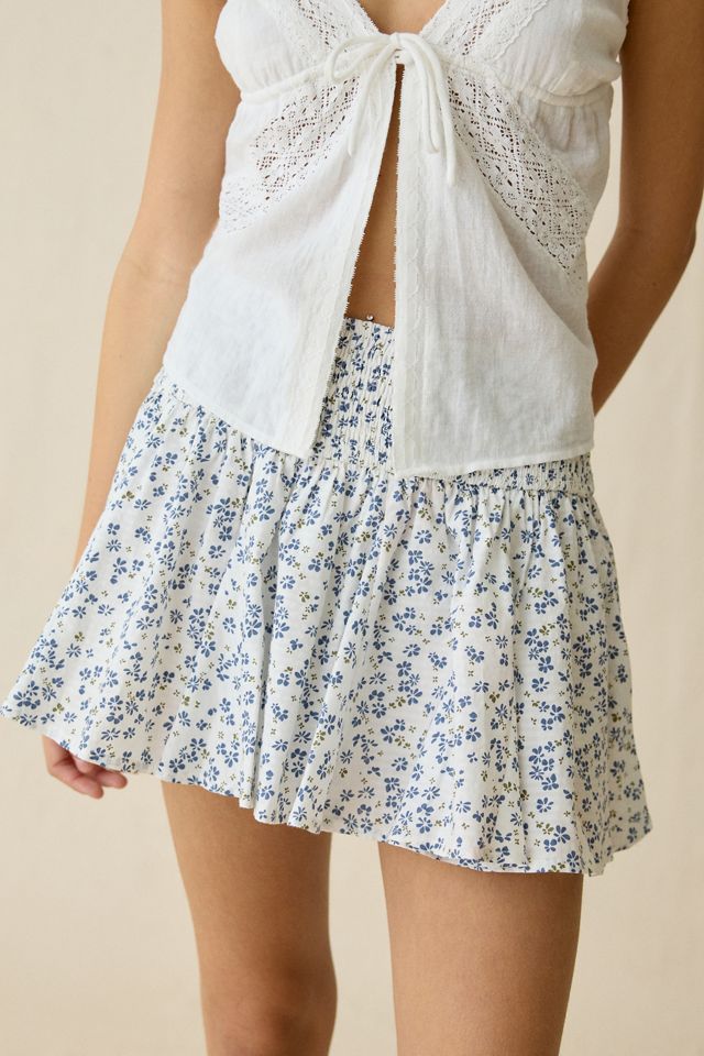 Mini-jupe en coton froncé Madeleine Kimchi Blue #1