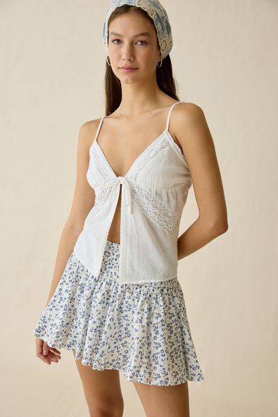 Mini-jupe en coton froncé Madeleine Kimchi Blue