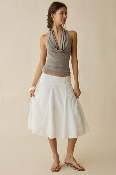Kimchi Blue Cora Godet Cotton Midi Skirt