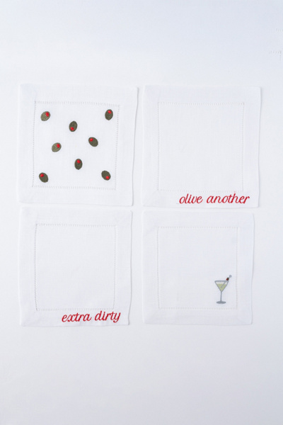 No Reservations Martini Cocktail Napkin Set