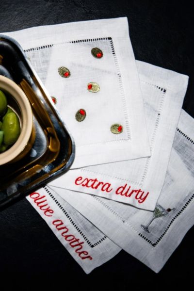 No Reservations Martini Cocktail Napkin Set