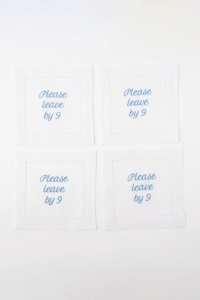 No Reservations Please Leave by 9 Cocktail Napkin Set #1