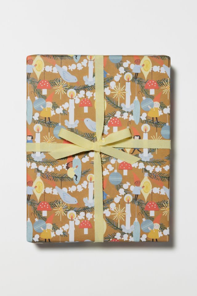 Red Cap Christmas Elves Wrapping Paper