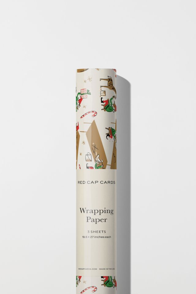 Red Cap Santa's Workshop Holiday Wrapping Paper #1