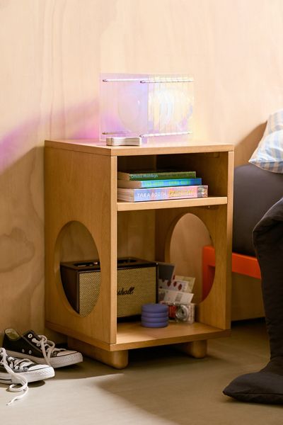 Frankie Circle Cutout Storage Nightstand