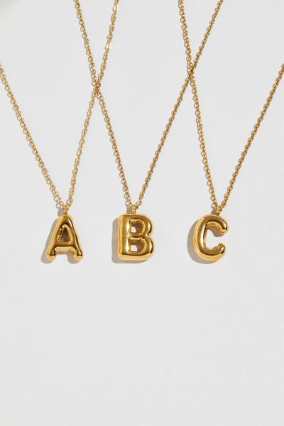 The M Jewelers Bubble Letter Block Pendant Necklace