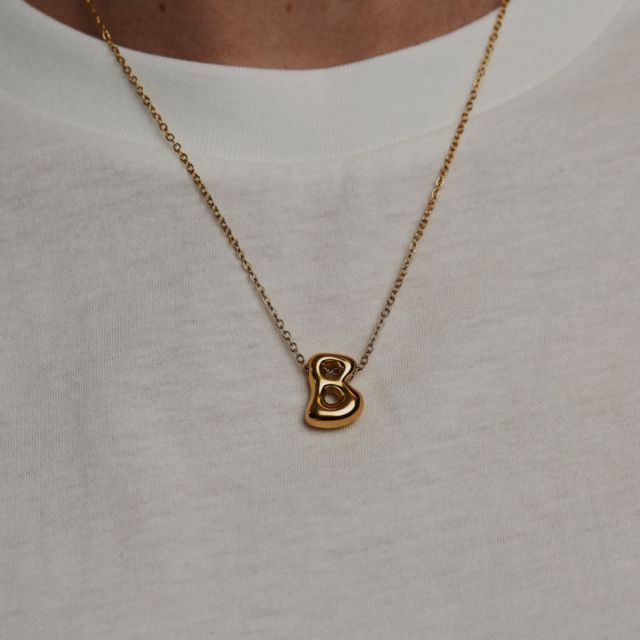 The M Jewelers Ornate Bubble Letter Pendant Necklace #1