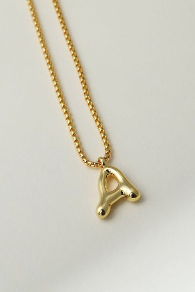 The M Jewelers Mulberry Letter Pendant Necklace, Women's At Urban Outfitters In Gold