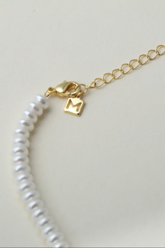 The M Jewelers Pearl Bubble Letter Necklace #3