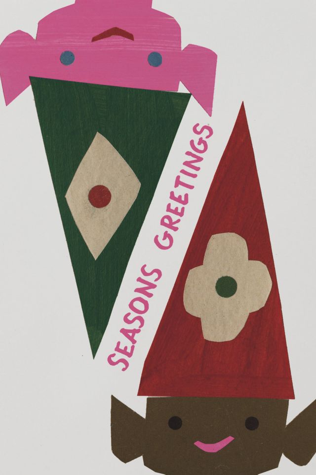 Red Cap Elves Holiday Card #1