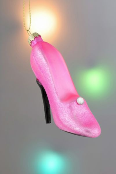 Urban Outfitters Northlight 4" High Heel Glittered Glass Ornament In Pink At  In Pink