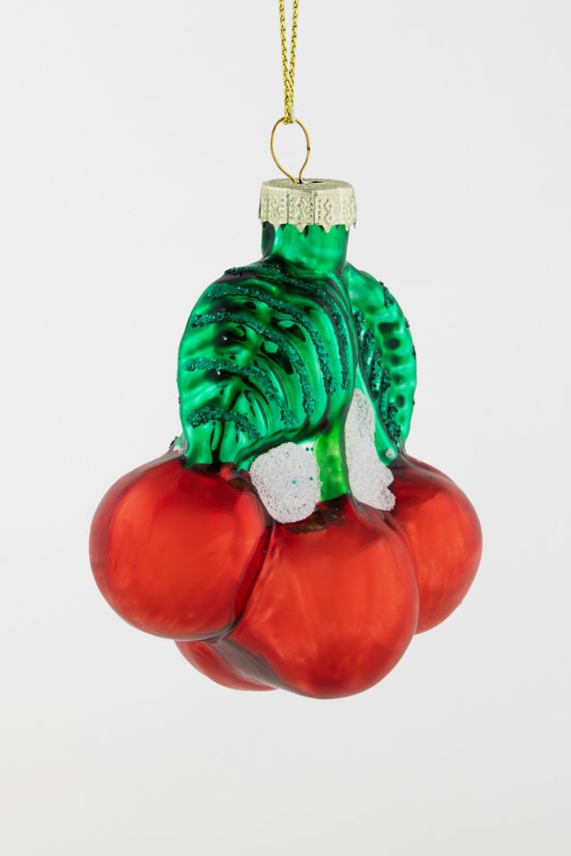 Northlight Glittered Cherries Glass Ornament #1