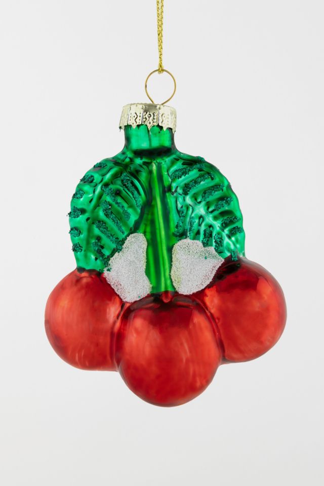 Northlight Glittered Cherries Glass Ornament #2