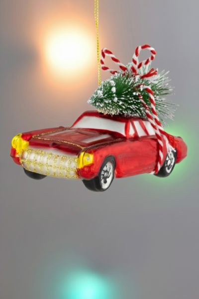 Urban Outfitters Northlight Vintage Car And Tree Ornament In Red At  In Red