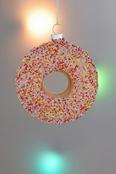 Urban Outfitters Northlight Pink Frosted Doughnut Glass Ornament In Pink At  In Pink