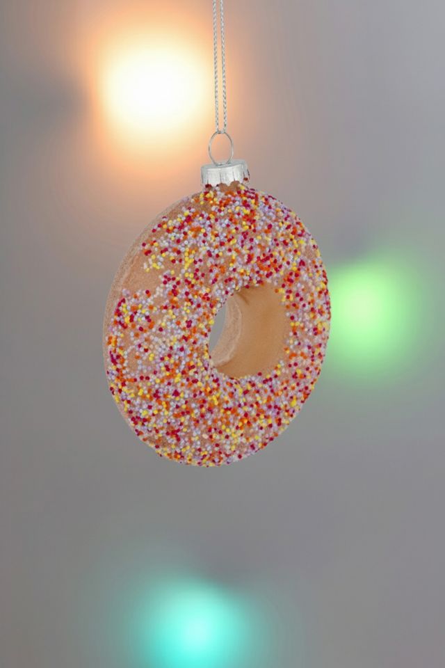 Northlight Pink Frosted Doughnut Glass Ornament #1