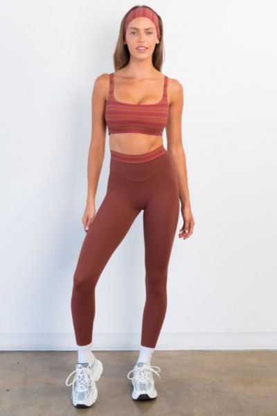 Vitality Cloud Ii Accent High Waisted Legging In Cinnamon Stripe, Women's At Urban Outfitters