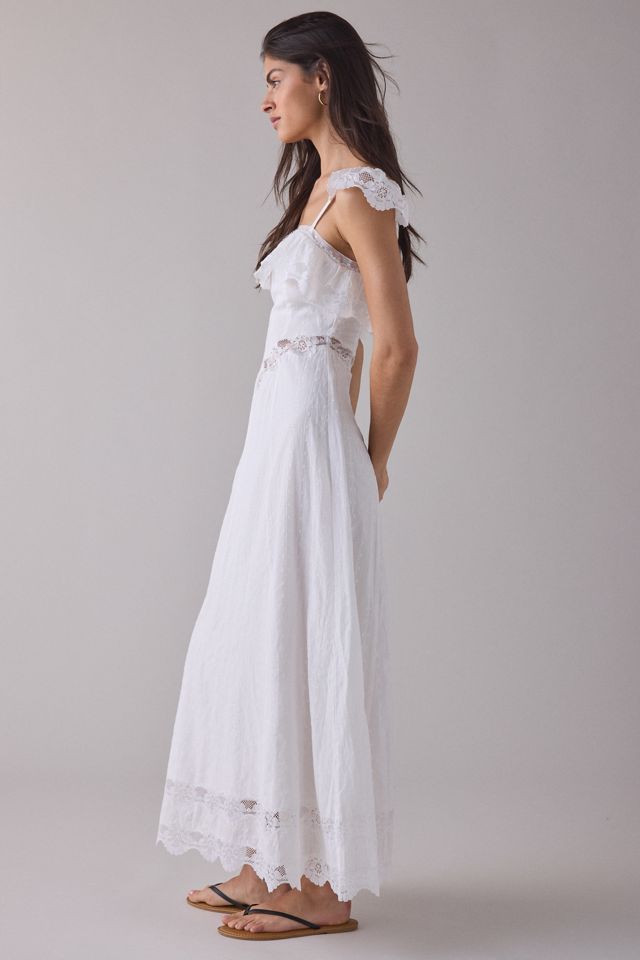 RAHI Prairie Ruffle Lace Drop Waist Maxi Dress | Urban Outfitters