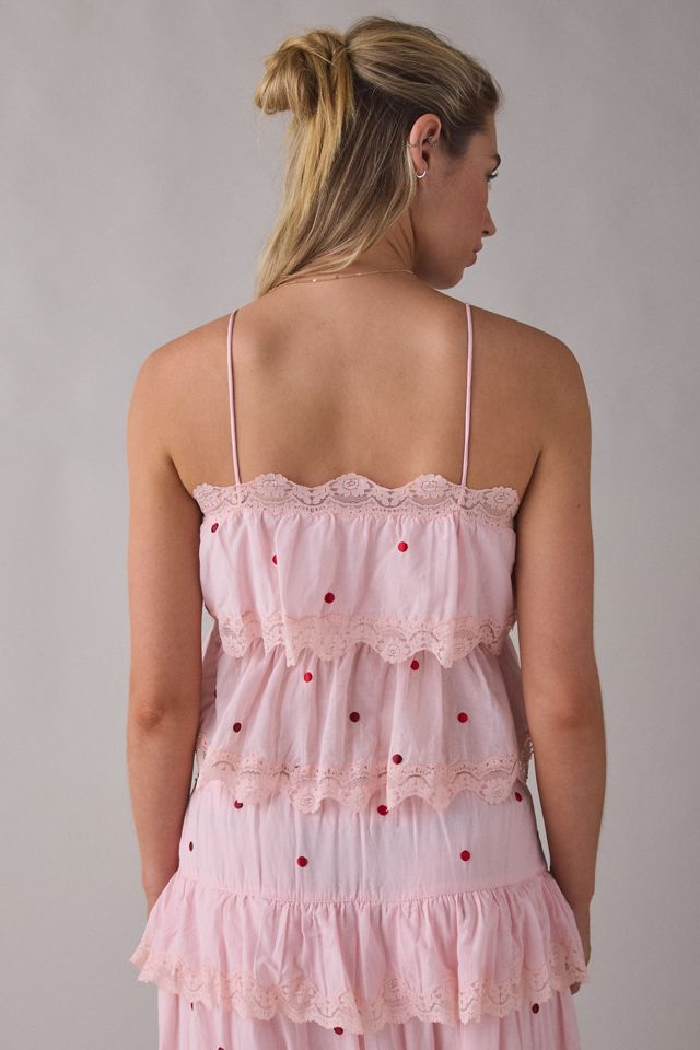 Camisole babydoll à volants à pois brodés RAHI #3
