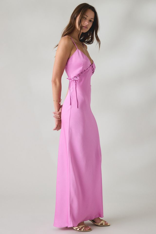 MINKPINK Chiara Lacing Detail Satin Maxi Dress | Urban Outfitters