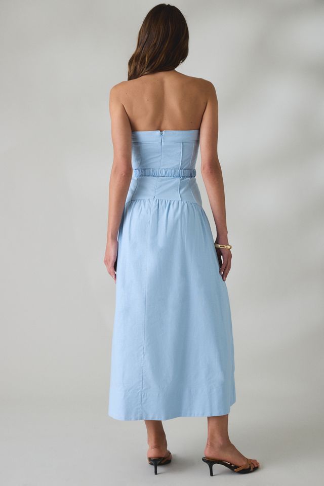 MINKPINK Ines Belted Drop Waist Strapless Midi Dress #3