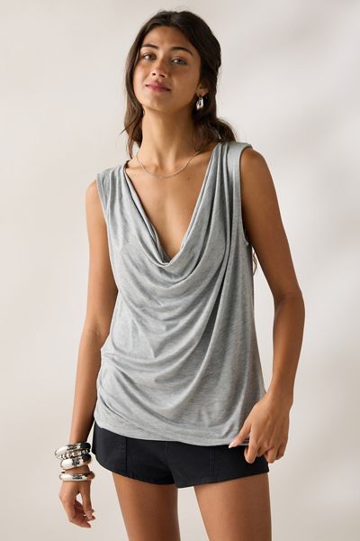 UO Marni Drape Cowl Neck Tank Top